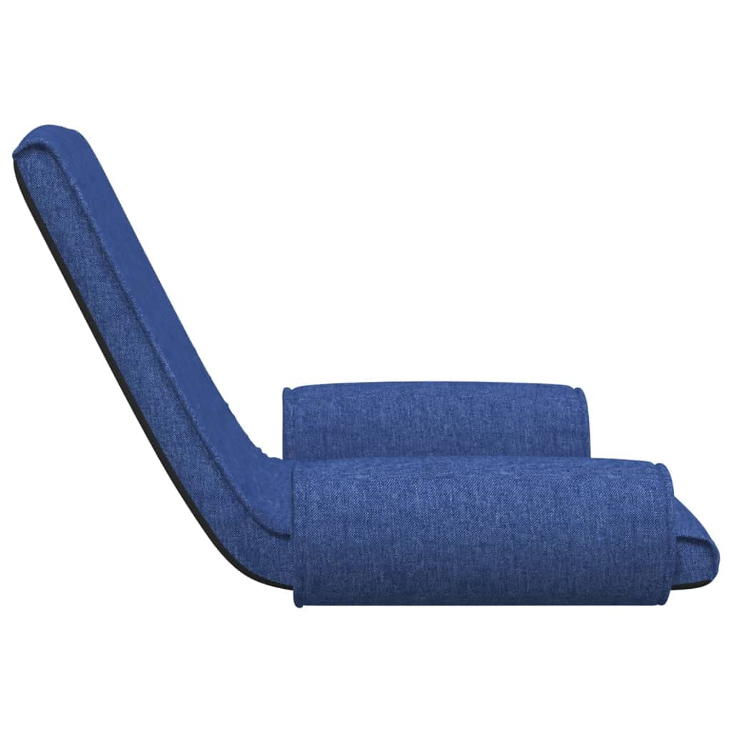 vidaXL Adjustable Folding Floor Chair: Multi-use Blue Fabric Chair with Foam Filling and Space-Saving Design