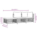 vidaXL Patio Furniture Set 3 Piece, Sectional Sofa with Cushions, Patio Lounge Set for Outdoor Garden Lawn Backyard, Anthracite Steel