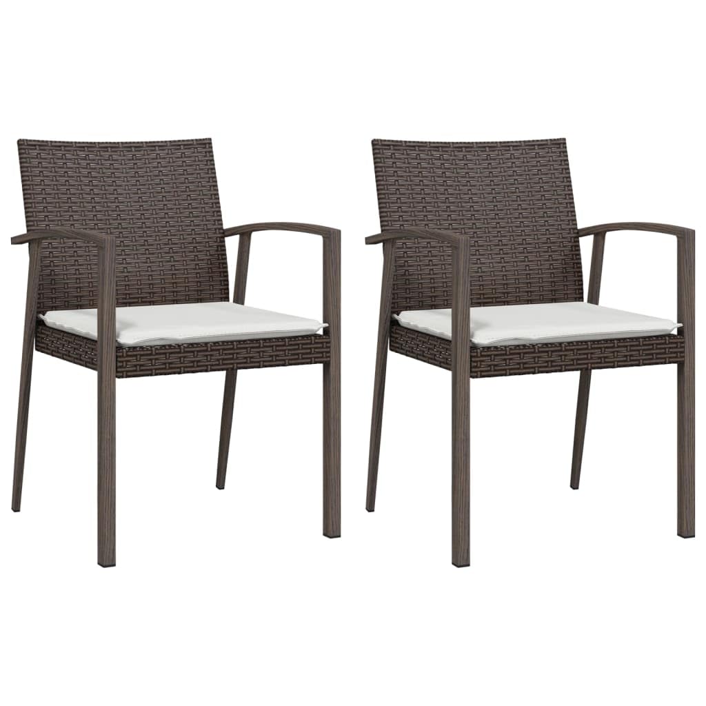 vidaXL 5 Piece Outdoor Dining Set in Black - Poly Rattan and Steel Material, Tempered Glass Tabletop, Comfortable Cushioned Seating