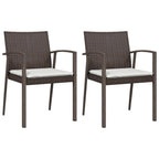 vidaXL Black 5-Piece Poly Rattan and Steel Patio Dining Set with Cushions - Table and Chairs Outfit for Garden, Outdoor, Patio, Deck, Lounge Area