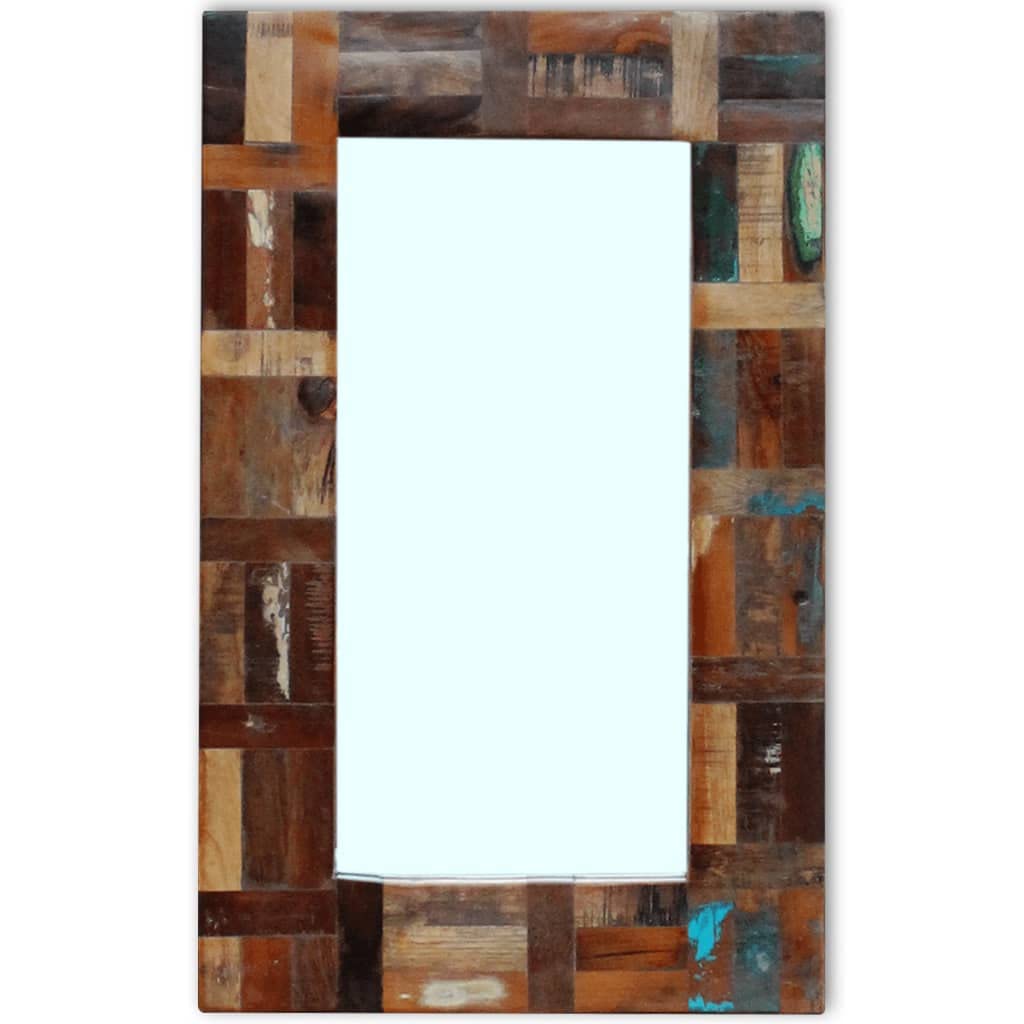 Vidaxl Mirror Solid Reclaimed Wood-Framed 31.5&quot;X19.7&quot; Retro-Style Decoration