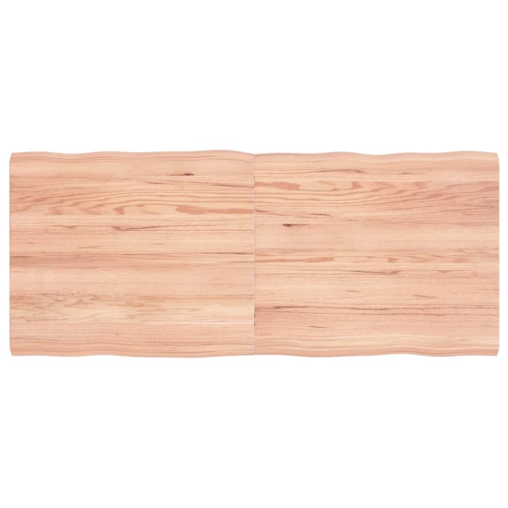 vidaXL Light Brown Solid Oak Wood Table Top, 55.1&quot;x23.6&quot;x(0.8&quot;-1.6&quot;)