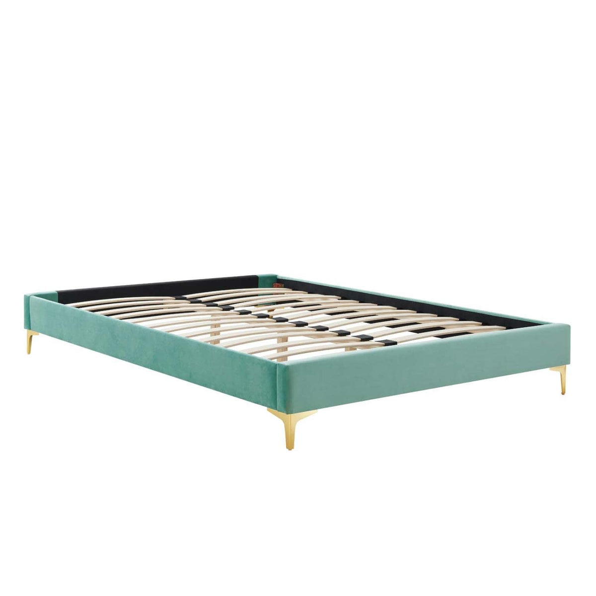 Modway Mod-6275-Min Sutton Queen Performance Velvet Bed Frame, Mint