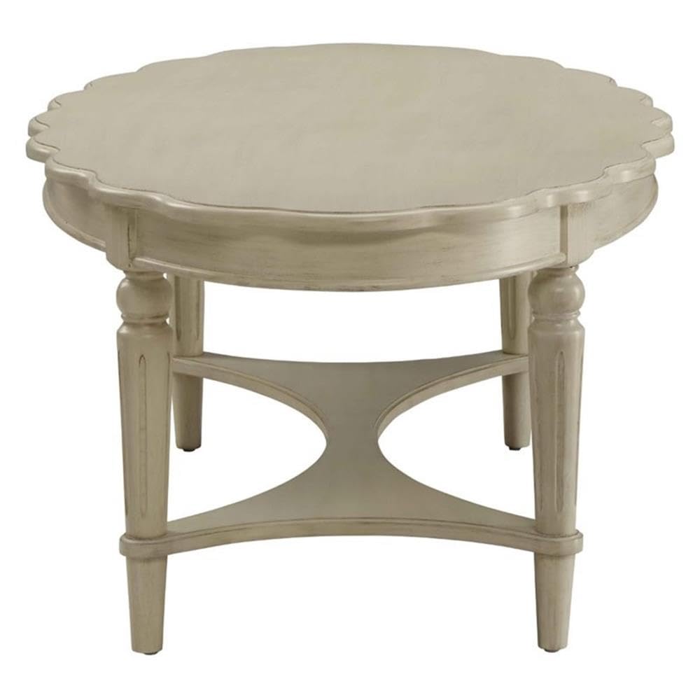 Acme Fordon Oval Coffee Table in Antique White