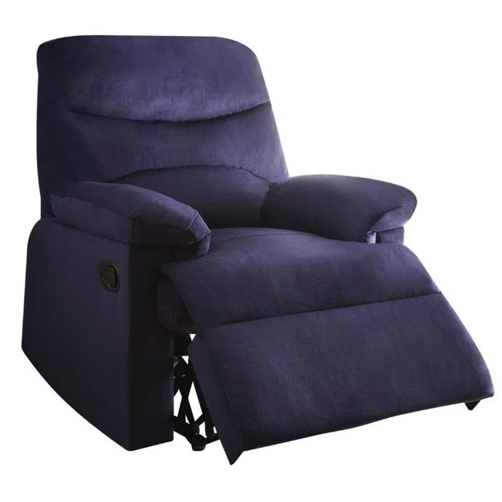 Acme Arcadia Upholstered Woven Fabric Motion Recliner In Blue