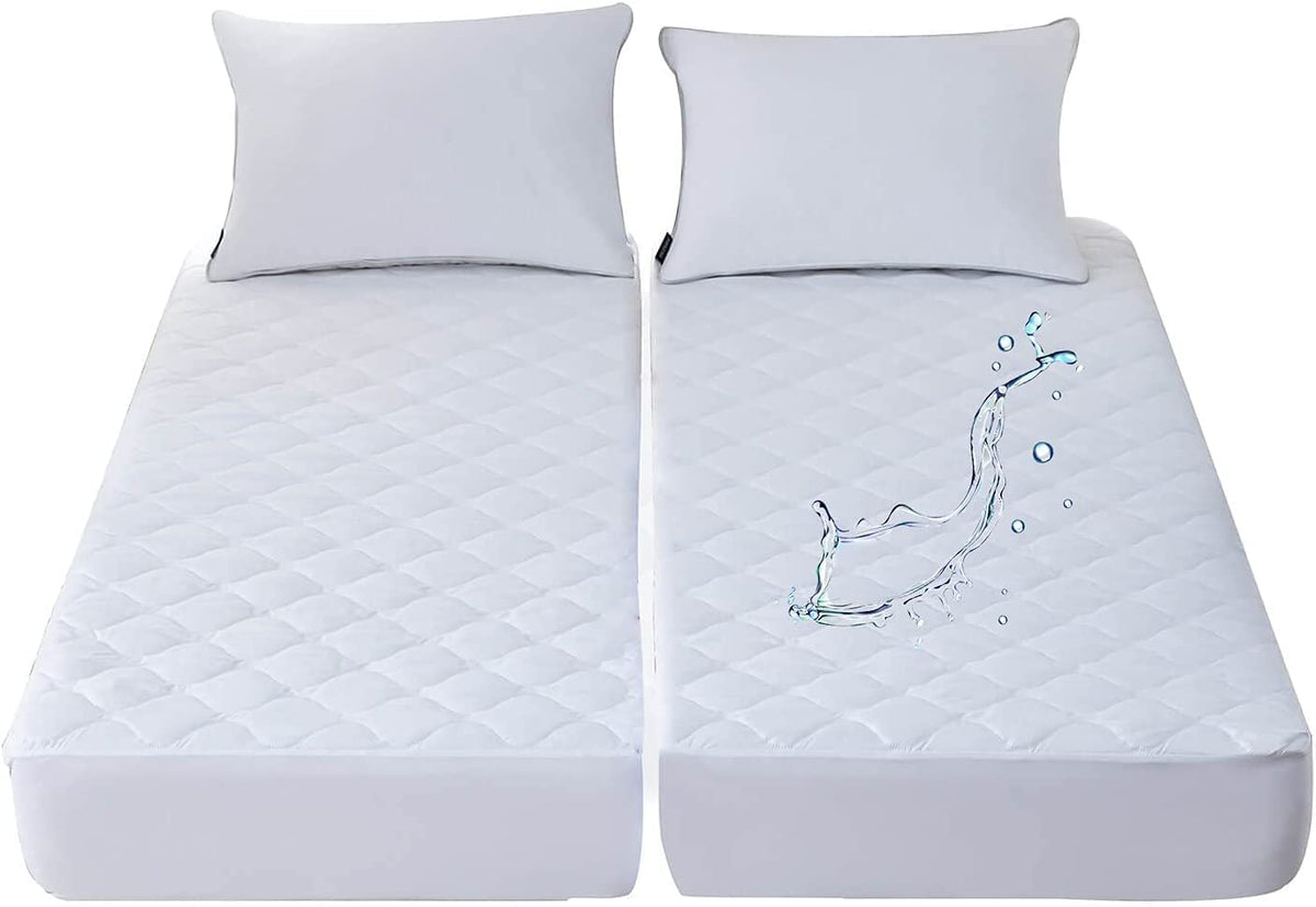 Waterproof Quilted Split California King Mattress Protector Pad For Adjustable Bed 2 Cali Twin Xl 36X84 Soft Noiseless Fitted Ma
