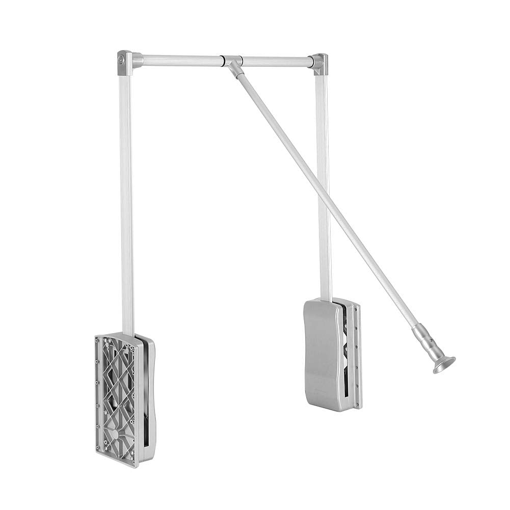 Ejoyous Pull Down Wardrobe Rail Soft Return Wardrobe Rail, Adjustable Aluminum Wardrobe Rail Closet Systems (8301150mm)