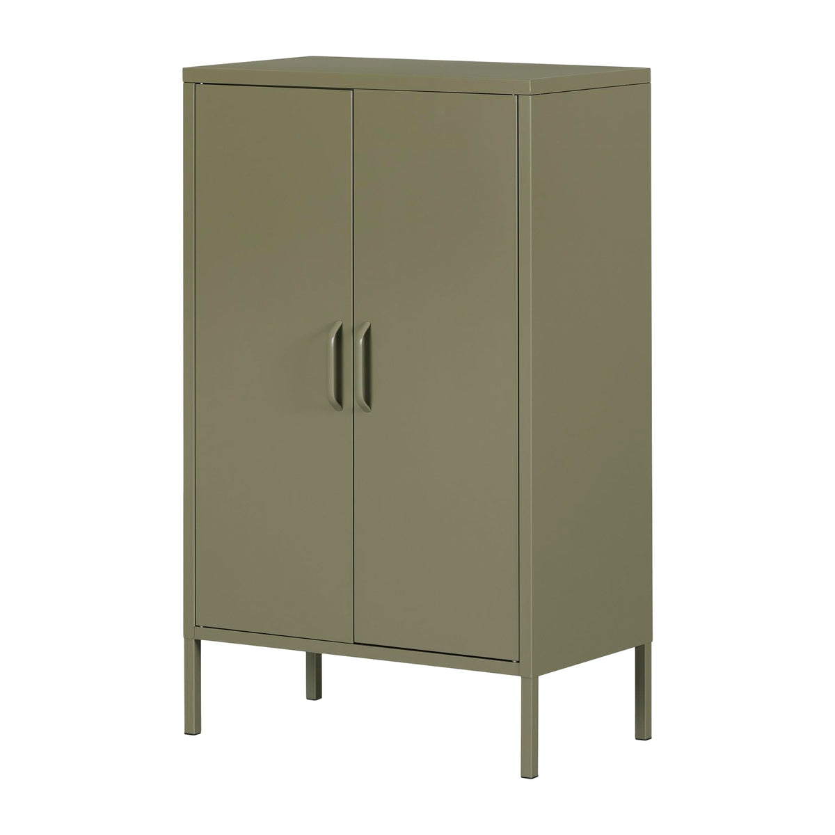 South Shore Eddison Metal 2-Door Storage Cabinet, Olive Green