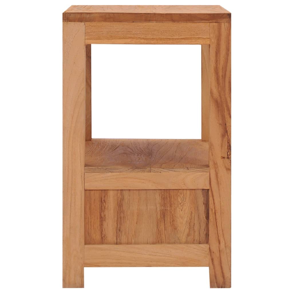 vidaXL Solid Wood Teak Bedside Cabinet - Colonial-Style Design, Features Handy Drawer and Shelf for Ample Storage, Fits into Bedroom or Living Room