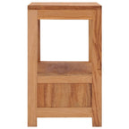vidaXL Solid Wood Teak Bedside Cabinet - Colonial-Style Design, Features Handy Drawer and Shelf for Ample Storage, Fits into Bedroom or Living Room