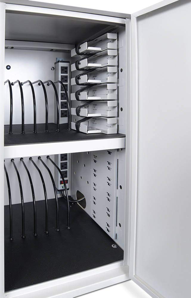 Luxor 12 Capacity Secure Tablet Charging Box with mounting hardware for drywall Surfaces Included.