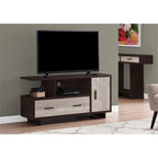 Monarch Specialties STAND-48 L/CAPPUCCINO/TAUPE RECLAIMED WOOD-LOOK TV Stand, brown