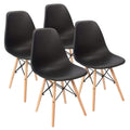 Furmax Pre Assembled Modern Style Dining Chair Mid Century Modern Dsw Chair, Shell Lounge Plastic Chair For Kitchen, Dining, Bedroom, Living Room Side Chairs Set Of 4 (Black)