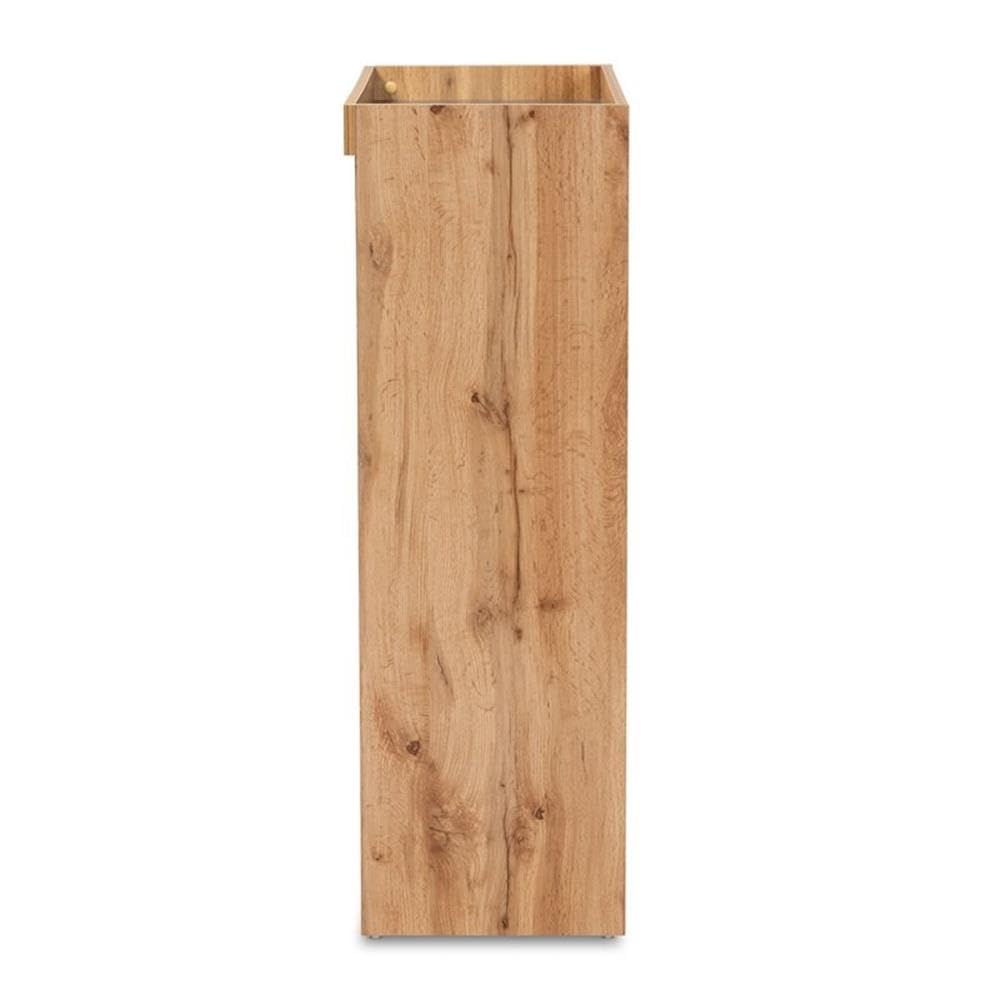 Baxton Studio Caspian Modern and Contemporary Two-Tone Grey and Oak Brown Finished Wood Shoe Cabinet