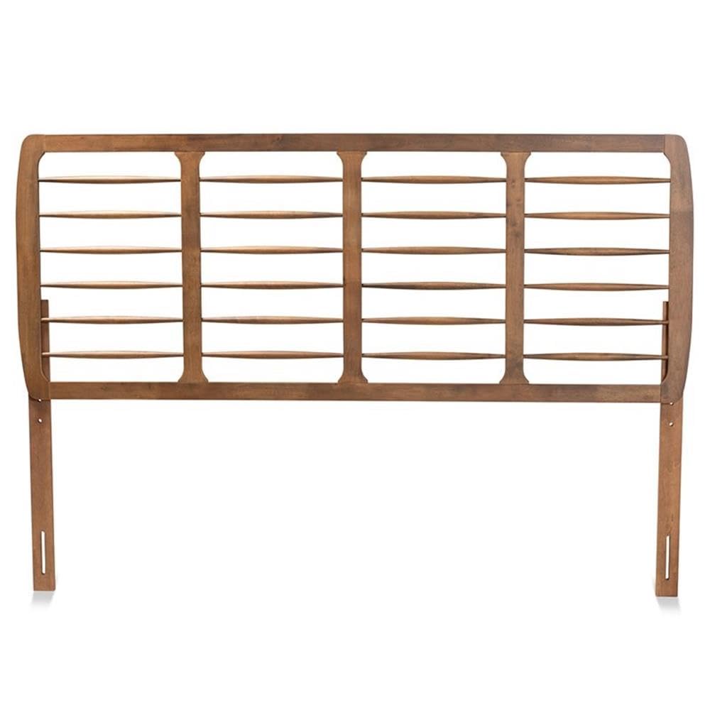 Baxton Studio Carolyn Mid-Century Modern Ash Walnut Finished Wood King Size Headboard