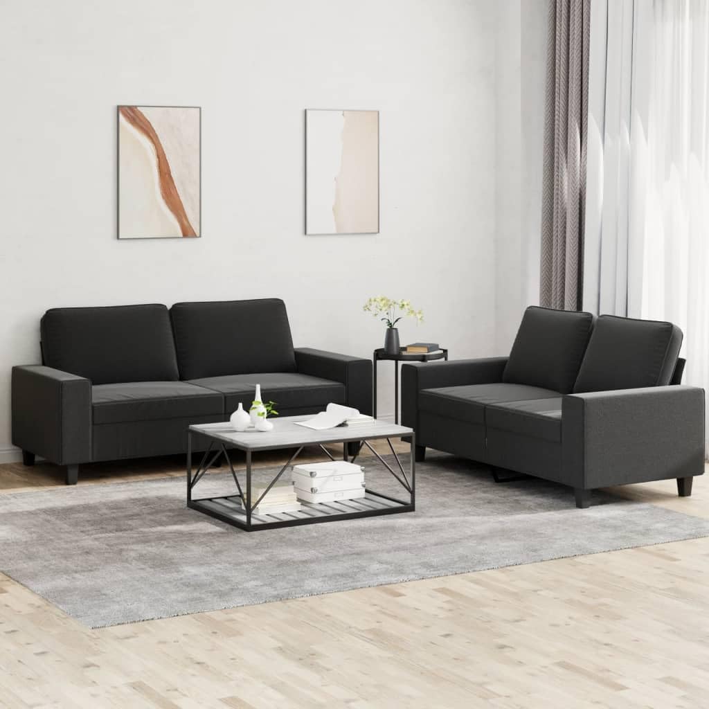 vidaXL 2-Piece Modern Sofa Set with Roll Pillows - Thumbnail 3