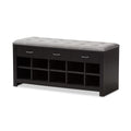 Baxton Studio Modern Shoe Storage Bench, Light Grey and Espresso Brown (143-8079-HiT)