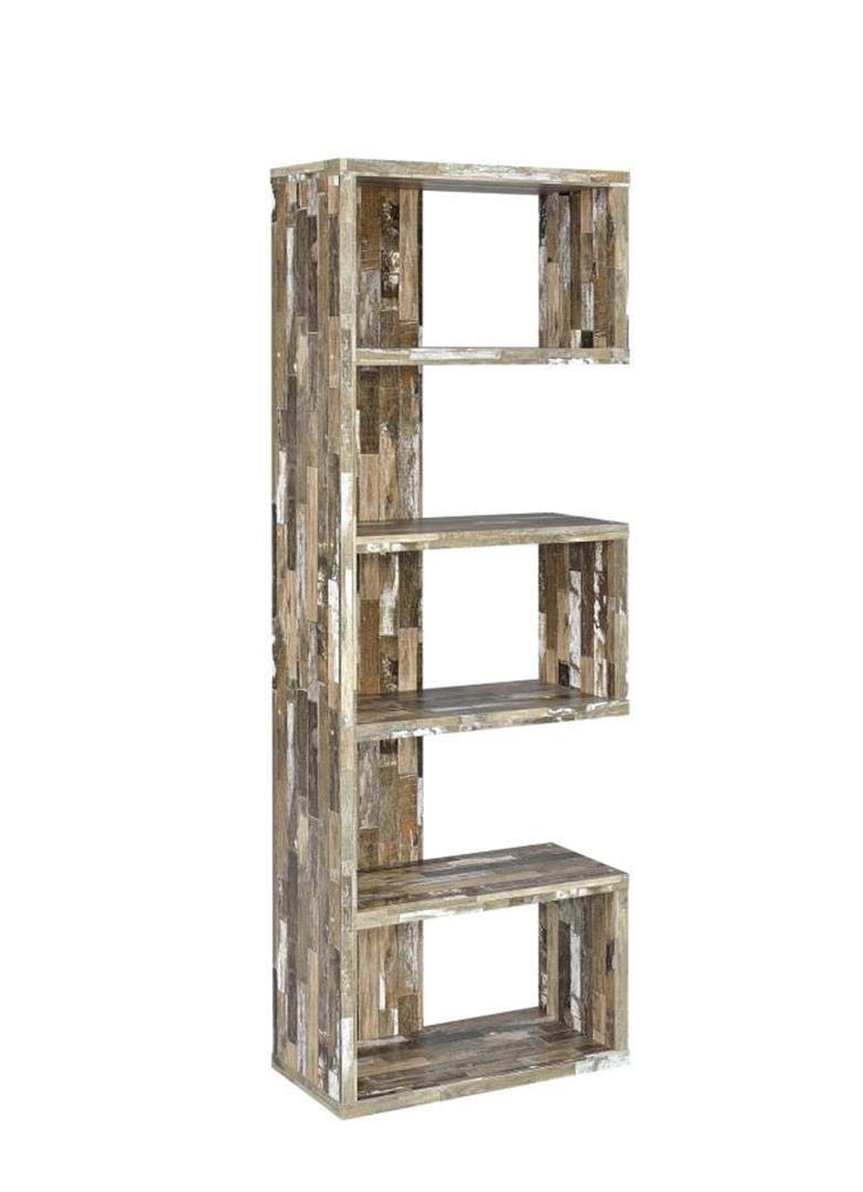 Rectangular 5-tier Bookcase Salvaged Cabin