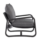 Comfort Point Sling Chair Upholstered in Charcoal Gray Fabric with Metal Frame