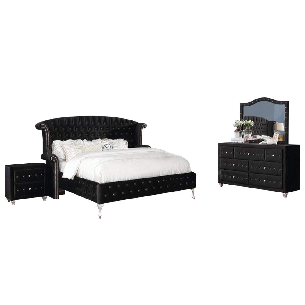 Coaster Deanna Eastern King Bed 4-Piece Set, Black