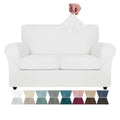 Znsayotx Luxury Velvet Couch Cover 3 Piece Stretch Sofa Covers For 2 Cushion Couch Soft Loveseat Slipcover Living Room Anti Slip Dogs Pet Love Seat Furniture Protector (White), 55'-69'(2 Cushions)