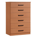 Better Home Products Liz Super Jumbo 6 Drawer Storage Chest Dresser Beech Maple