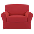 Easy-Going 2 Pieces Microfiber Stretch Chair Slipcover - Spandex Soft Fitted Sofa Couch Cover Washable Furniture Protector With