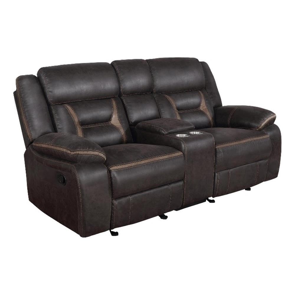 Coaster Home Furnishings Greer Upholstered Motion Reclining Loveseat, Brown