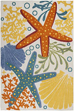 HomeRoots 100% Polypropylene 6’ x 9' Multicolor Indoor Outdoor Area Rug