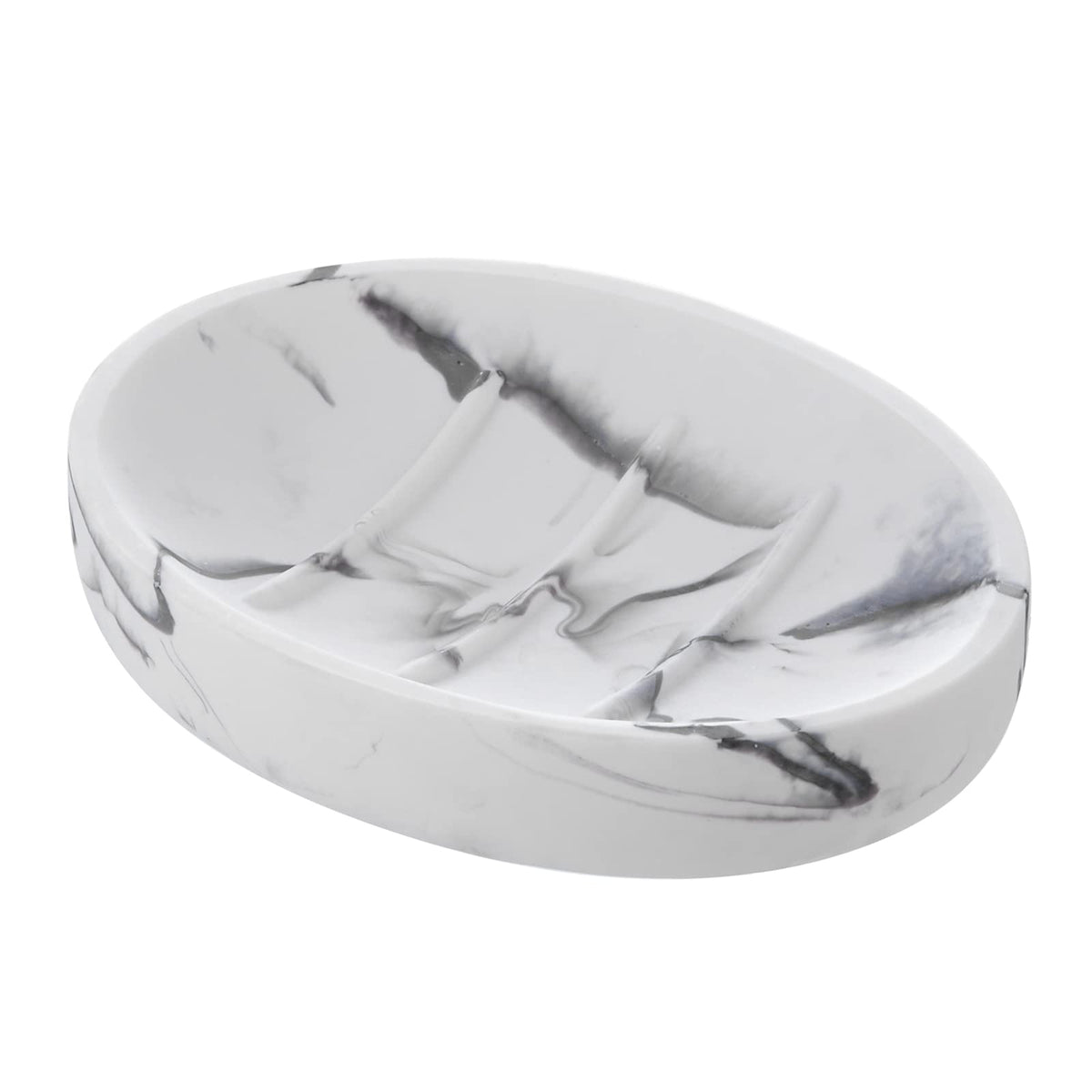 INIUNIK Resin Soap Dish, Bar Soap Holder Shower Soap Dishes for Bar Soap, Marble Look Soap Bar Holder Soap Tray Soap Saver for S