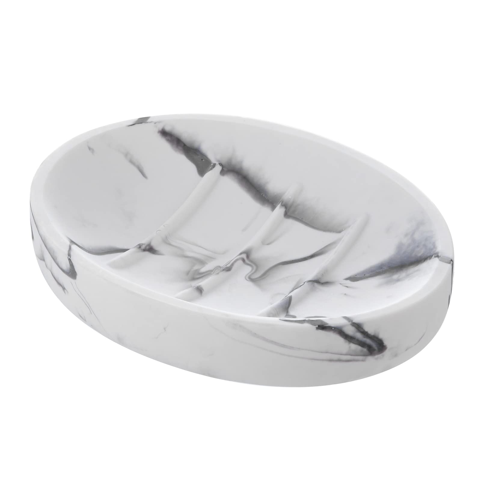INIUNIK Resin Soap Dish, Bar Soap Holder Shower Soap Dishes for Bar Soap, Marble Look Soap Bar Holder Soap Tray Soap Saver for S