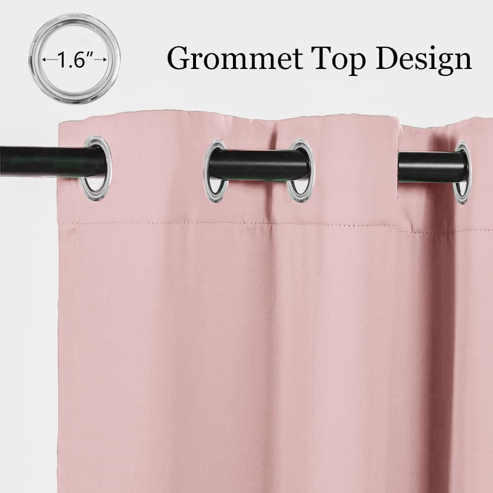 Mysky Home Pink Door Curtains For Doorway Closet Curtain For Living Room Grommet Room Darkening Curtain For Girls Bedroom Thermal Insulated Nursery Curtain, 1 Curtain Panel, 52 X 72 Inch