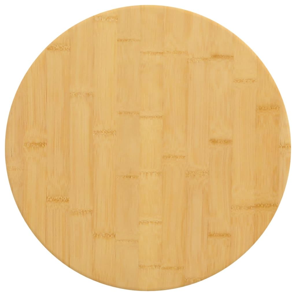 vidaXL Bamboo Table Top - Round Varnish Finish Table Top for Coffee, Side, Bar, Console, Bedside Tables and Shelves, Unique Color and Grain Varies