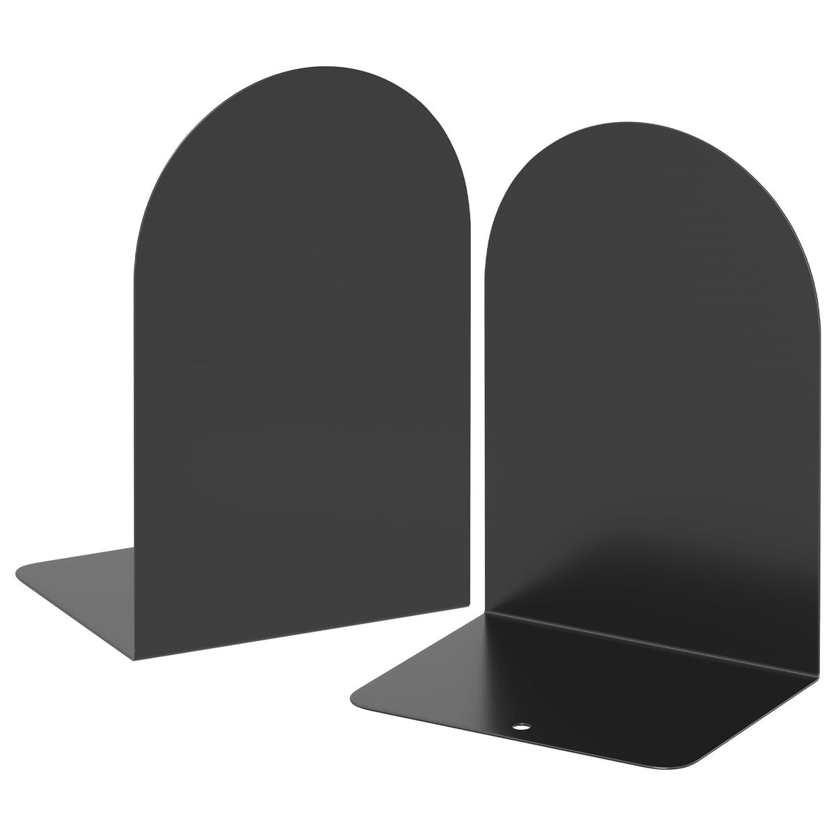 Alotche Metal Round Bookends - 1 Pair, Perfect For Shelves, Desk, Or Home Office - Black Book Stoppers