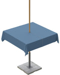 Queenker Royal Blue Outdoor Tablecloth With Umbrella Hole And Zipper, Solid Color Table Cover For Square Tables Waterproof Table