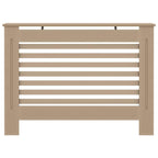 vidaXL Radiator Cover, Slatted Design Heater Cover Cabinet with Top Storage Shelf, Hide Cluttered Pipes, MDF, 44.1''x7.5''x32.1'', Brown