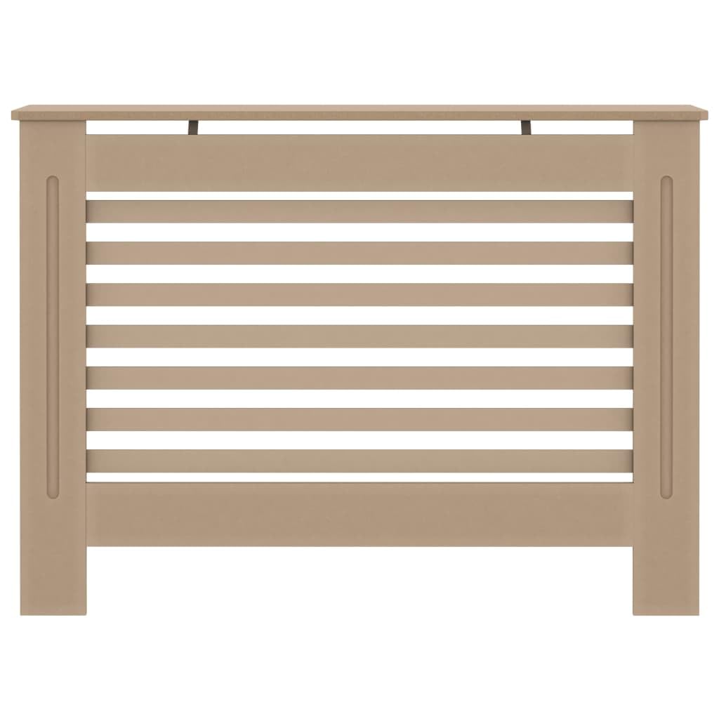 vidaXL Radiator Cover, Slatted Design Heater Cover Cabinet with Top Storage Shelf, Hide Cluttered Pipes, MDF, 44.1''x7.5''x32.1'', Brown