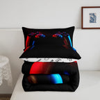 Gamer Comforter Set For Boys Girls Man Gaming Bedding Set,Black Gamepad Home Decor Player Video Game Duvet Insert Teens Kids 2 P