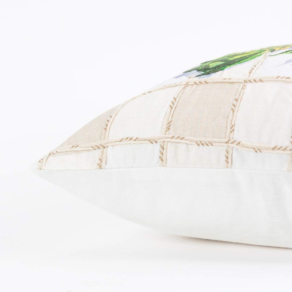 Rizzy Home 20&quot; x 20&quot; Down Filled Pillow with Cotton Duck Cover-Multi