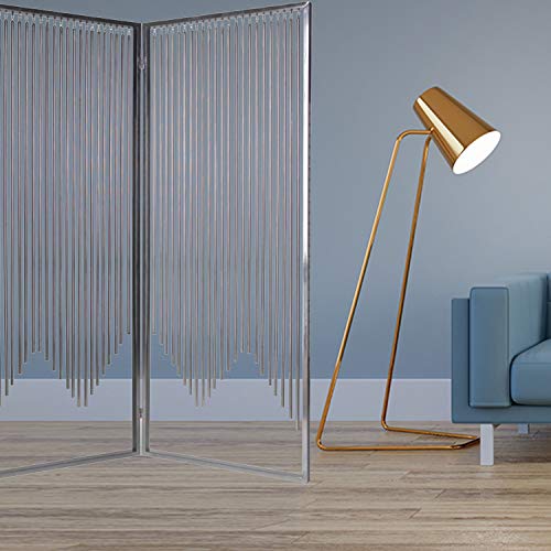 HomeRoots 1' x 55' x 71' Silver Metal Screen Room Divider