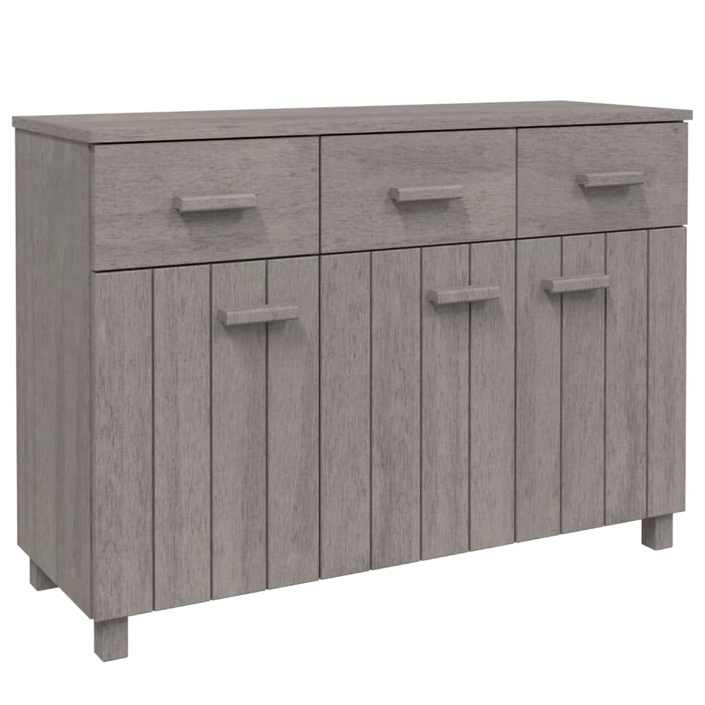 vidaXL Solid Wood Pine Sideboard HAMAR in Light Gray - Robust Construction, Versatile Storage, Spacious Tabletop, Classic Design