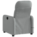 vidaXL Light Gray Fabric Massage Recliner Chair - 6-Point Vibration, Manually Adjustable Backrest & Footrest for Living Room/Office