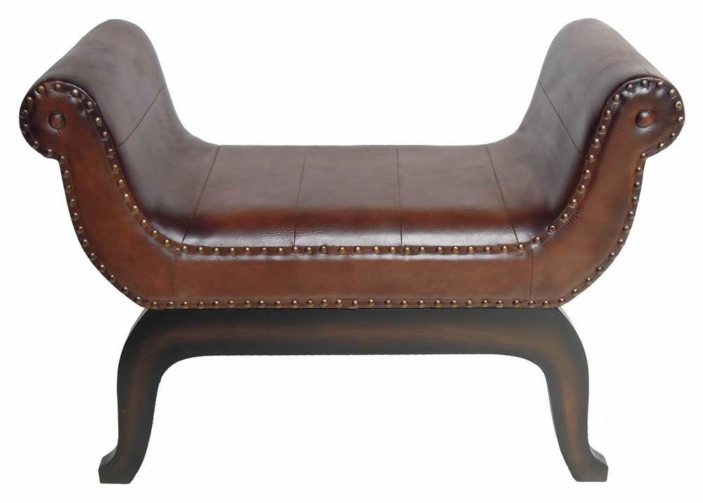 International Caravan Furniture Piece Faux Leather Vanity Stool