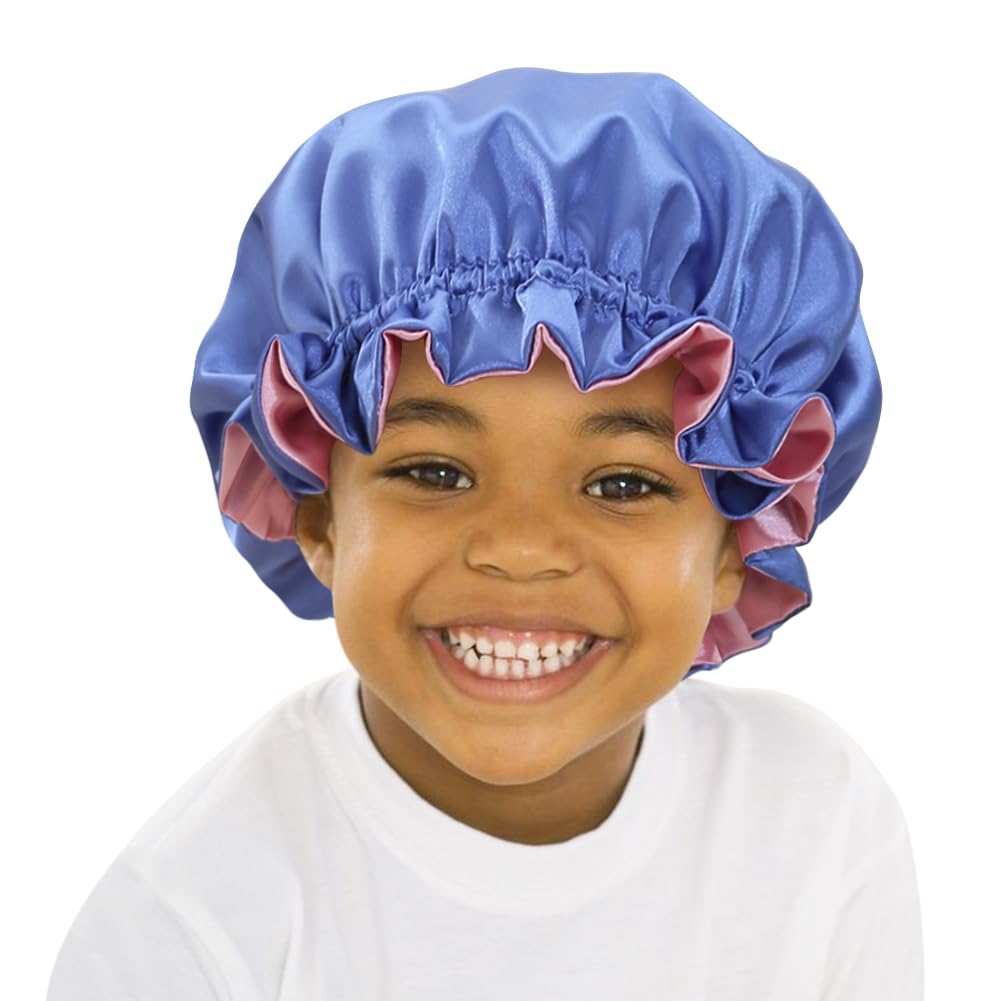 Sent Hair Baby Satin Bonnet Sleeping Cap, Adjustable Kids Sleep Bonnet with Drawstring, Double Layer Night Hair Caps for 0-3 Yea