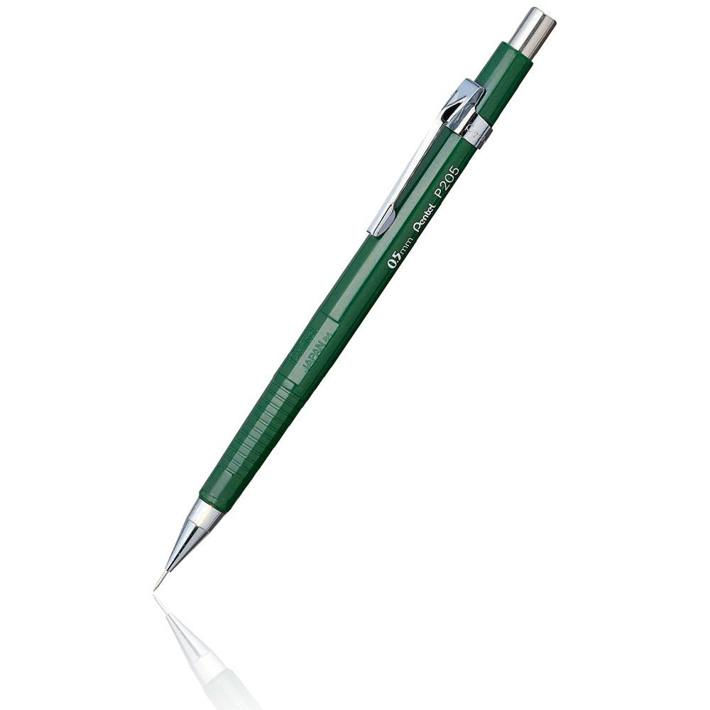 Pentel Sharp Mechanical Pencil, 0.5Mm, Green Barrel, Each (P205D), 5.000