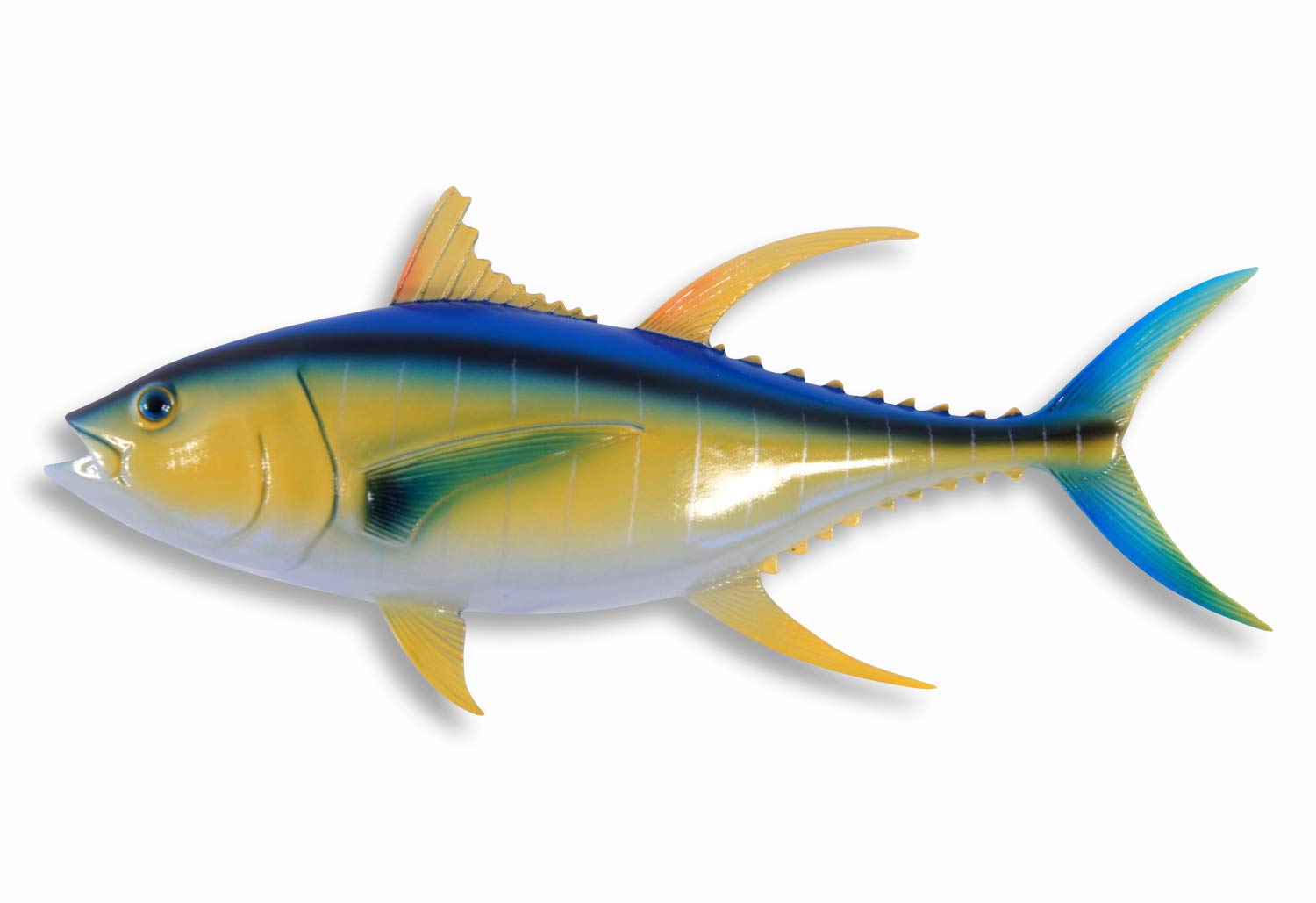 LX Hand Painted 12 Yellow Fin Tuna Salt Water Game Fish Wall Mount Decor Plaque