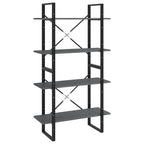 vidaXL 4-Tier Book Cabinet Gray 31.5"x11.8"x55.1" Solid Pine Wood