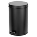 mDesign 3.2 Gallon/12 Liter Round Metal Step Trash Wastebasket, Garbage Container Bin for Bathroom, Powder Room, Bedroom, Kitche