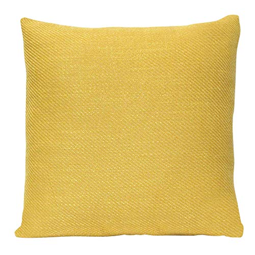 HomeRoots Mustard Yellow Tweed Textured Velvet Square Pillow