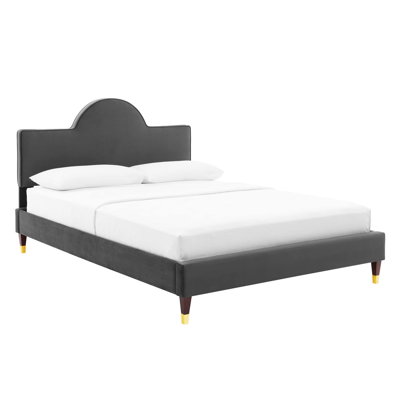 Modway Aurora Performance Velvet King Bed, Charcoal